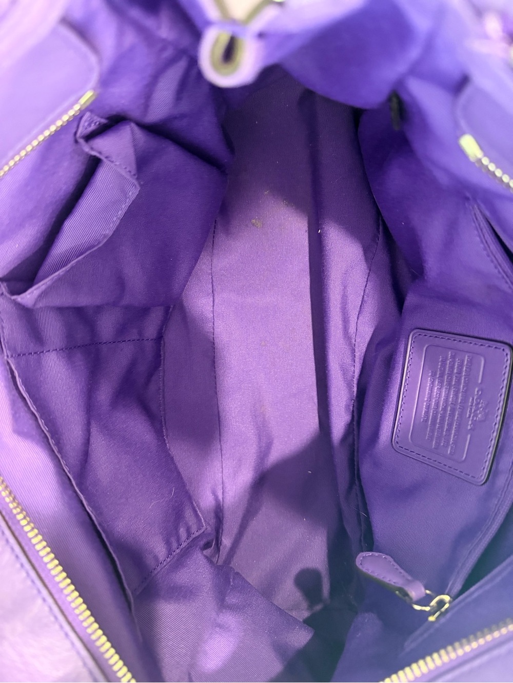 Coach Purple Leather Satchel with Removable Strap - Picture 5 of 6